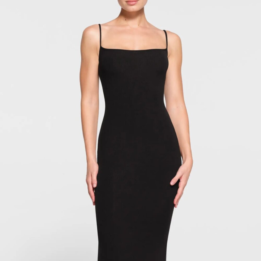 Skims Soft Lounge Long Slipdress - Black